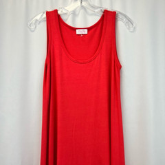 Pink Lily Womens Shift Tank Dress Red Stretch Scoop Neck Sleeveless Guatemala XS