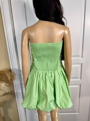 MINT COLORED STRAPLESS DROP WAIST BUBBLE HEM MINI DRESS WITH POCKETS – NWT