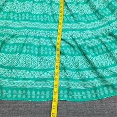 Destination 365 Allover Printed Split Neck Viscose Dress Medium Sz Green Top