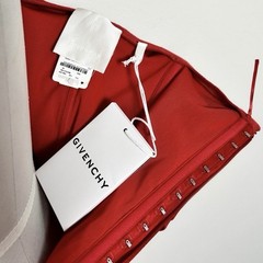 NWT Givenchy Cherry Red One Shoulder Bow Mini Cocktail Dress Size 40/8 Designer