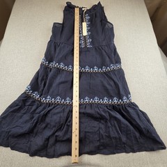 LOVESTITCH Blue Sleeveless Midi Dress Women&rsquo;s Large Embroidered Boho Resortwear