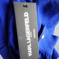 Karl Lagerfeld Paris Belted Puff-Sleeve Midi Shirtdress Women&rsquo;s 4 Royal Blue