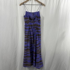 Samsoe Samsoe Annah Iris Tide Strappy Side Button Midi Dress Womens Size S