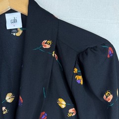 Cabi Divine Floral Print Wrap Dress size Small Black Style# 4391