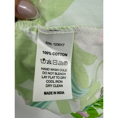 Maude Vivante Dress Womens XL Green Pink Floral Cotton Tiered Ruffle Pockets