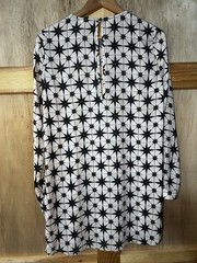 BEC + BRIDGE Australia Geometric Star Print Shift Dress/Coverup Long Sleeve US 4
