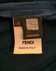 Fendi Blue Wool Blend Sheath Dress IT 36 US 2 4 Made in Italy Tailored Keyhole B