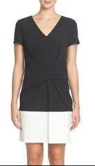 Cynthia Steffe Aline Dress Womens 6 Short Black White Colorblock Career Office