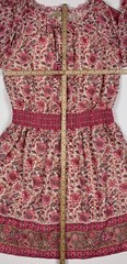 Love The Label Peasant Dress Floral Boho Sheer Lined Tassels Womens Large Pink