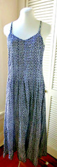 Anokhi Size 8 Made In India Vertical ZigZag Printed Maxi Sundress Blue 100% Ctn