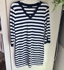Brooks Brothers Nautical Navy Striped Shift Dress Women Size M- Coastal Preppy
