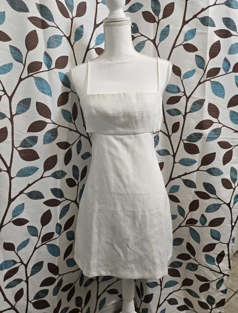 Emory Park White Mini Sundress Square Neck Sleeveless Strappy Size M