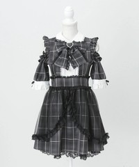 Tulle layered ruffled ribbon dress Jirai New
