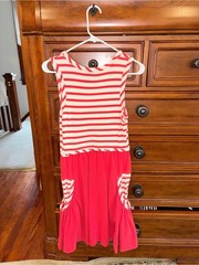 Marc by Marc Jacobs Red & Ivory Striped Sleeveless Dress Size Small