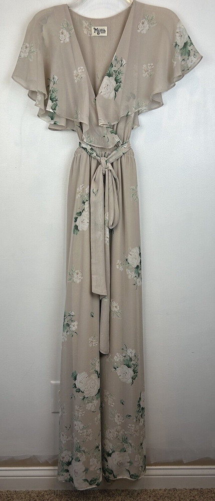 Maxi Dress Womens MediumAudrey Romantic Floral Ruffle Flowy Coquette Event
