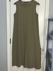Zanzea 100% Cotton Sleeveless Maxi Shift Dress Size L Green Laganlook Minimalist