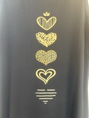 Women&rsquo;s Black With Heart Graphic Print Maxi Dress M Round Neck Sleeveless Long