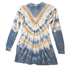 Ultra Flirt Fleece Dress Small Multicolor Tie Dye Long Sleeve Knit Casual Winter