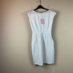 Quest Ultra Stretch Ponte Cap Sleeve Dress Women’s XS Beige Rayon Nylon Spandex