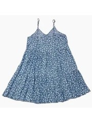 THREAD AND SUPPLY Womens Blue Adjustable Spaghetti Strap Shift Dress S