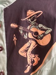Alien Cowboy Cowgirl Dress For Women Green Button down Short Sleeves Boozelele S
