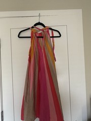 Trina Turk Resort Wear Trapeze Shift Dress Morgan Halter Multicolor Striped S 4