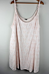 Torrid Trapeze Women&rsquo;s Cami Dress Sz 4 Eyelet Crepe Light Pink Cottagecore