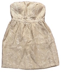 Guitii Dress Juniors Small Gold Metallic Floral Glitter Party Sleeveless NEW