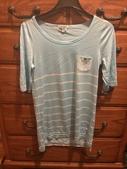 Lacoste blue and white t shirt /dress size medium