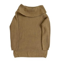 Wishlist Tan off the shoulder chunky knit sweater dress