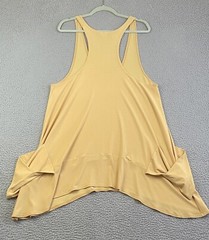 SYMPLI Canada Tank Tunic Dress Asymmetric Draped Pockets Stretch Lagenlook L