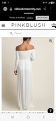 PinkBlush Ivory Solid Off Shoulder Maternity Maxi Dress Long Sleeve Size M