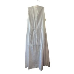 Ann Taylor Loft White Cotton Blend Sleeveless Shirtdress Women&rsquo;s Size 8 Pockets