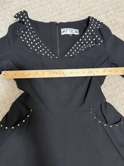 Hell Bunny Vixen Rona Black Polka Dot Pinup Rockabilly Retro Dress Size XL