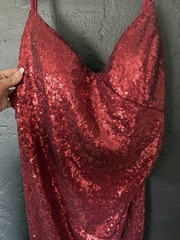 Ever-Pretty Red Sequin V-Neck Strappy Sleeveless Long Gown Formal 4XL