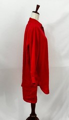 DOEN Sz XS Jora Shirt Dress Scarlet Red Linen NWT