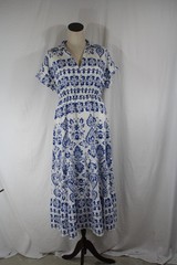 Sam Edelman Women&rsquo;s Mixed Paisley Print Dress Blue White Size M Maxi V-Neck NEW