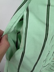 Style USA Mint Green Stripe Ruffle Shoulder Puff Sleeve Mini Dress NWT Size S