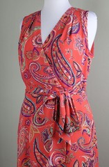 TAHARI Arthur S. Levine ASL $128 Paisley Tie Waist Midi Maxi Dress Size 12