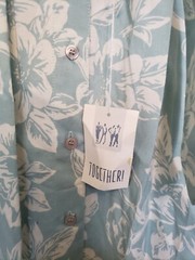 Vtg Together! Women 18 Midi Dress 100% Rayon Floral Blue Short Sleeve Belted NWT