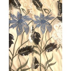 NWT Lulus Semi Sheer Mesh Floral Overlay Dress S Embroidery Beaded Formal Party
