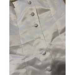 Peppermayo White Bow-Shoulder Button Mini Dress