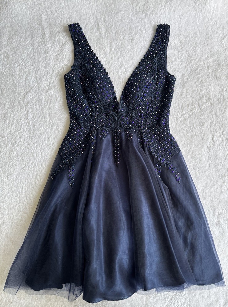Gianni Bini Blue Sequin Bodycon Cocktail Dress Women’s Size Small 3 Retail $129