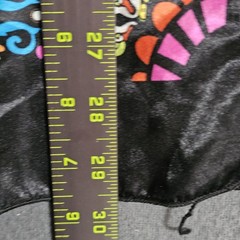 Ocean Breeze Large 100% Polyester Black Dress Stain Glass Print Strapless