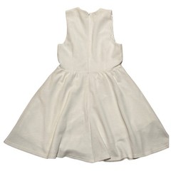 Lucca White Textured Deep V Neck Fit & Flare Skater Mini Dress Size Medium