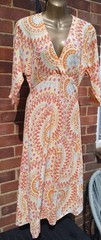 OLIVER BONAS UK SIZE 8 TRIBAL PRINT MIDI DRESS BOHEMIAN