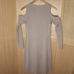 Sol Angeles Womens Cold Shoulder Long Sleeve Raw Hem Dress