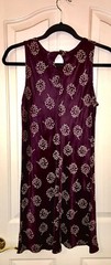 NWOT- Buyer Too! / Purple WIith White Floral Detail Sheath Dress / Size 11