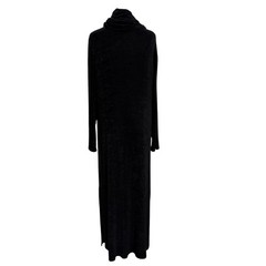 Vintage Black Sheer Velvet Feel Maxi Dress Cowl Neck Goth Whimsigoth Witchy 0X