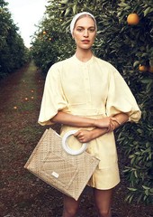 Oroton Cotton-Linen Full Sleeve Sorbet Yellow Dress Size AU 10/ US 6